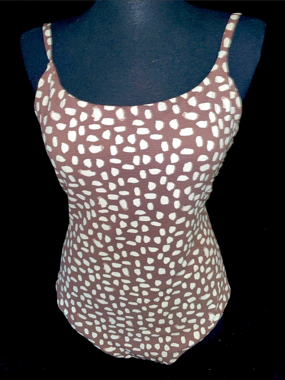 Women’s EUC AERIE Brown & Cream Printed 1-Piece Swimsuit Sz XXL/TTG